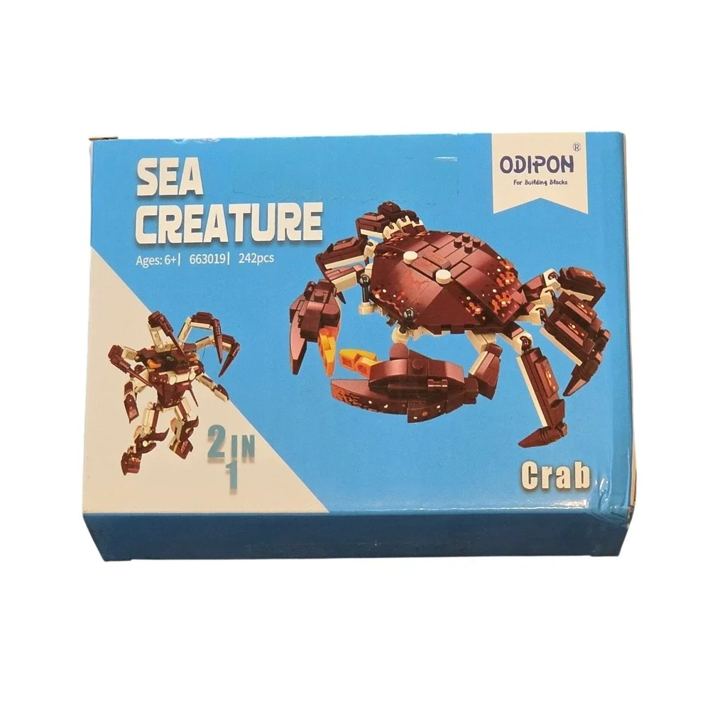 ODIPON Sea Creature 2-in-1 Crab Mecha Building Block Set 663019 242 Pcs New